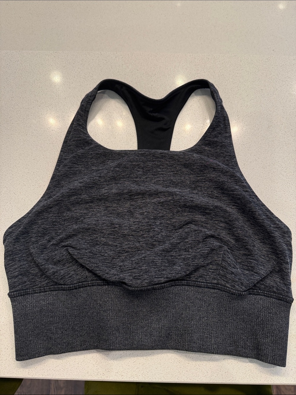 ALO Yoga Charcoal Heather Racerback Sports Bra
